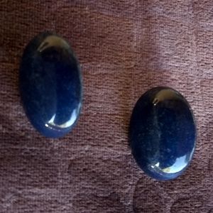 Vintage - Rare Lapis Lazuli  Oval Post Earrings